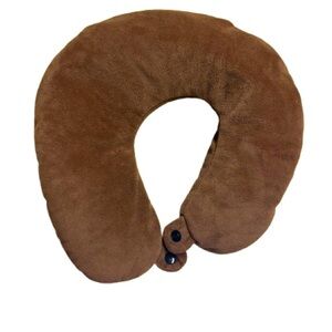Kids’ Brown Velour Travel Neck Pillow